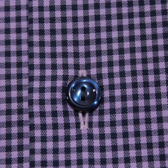 Eton NWT Casual Button Down Shirt Size 38 15 S Slim Fit in Purple/Blue Check